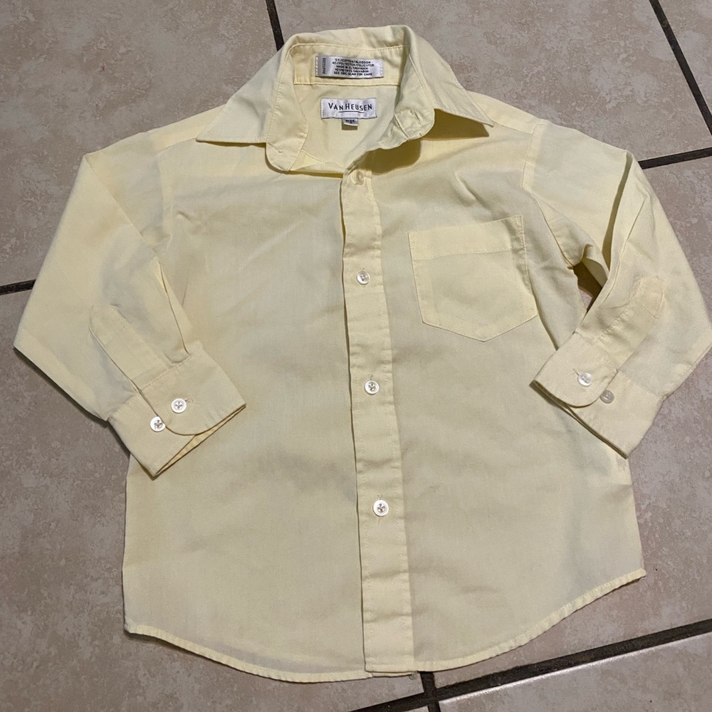 Van Heusen Boys' Pale Yellow Button-Front Dress Shirt